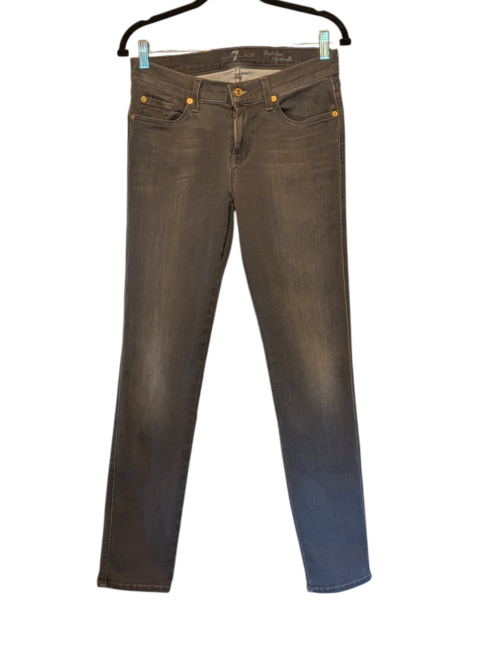 7 For All Mankind Slim Cigarette Skinny Jeans - Gray 29